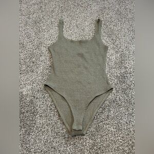 Zara Women’s Bodysuit Size Small Ribbed Green One Piece